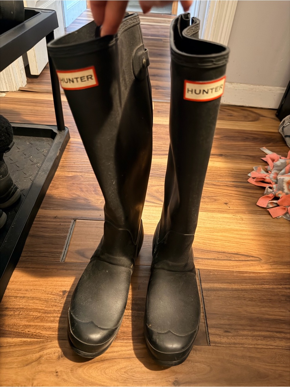 Hunter Classic Black Tall Rain Boots - women’s Adjustable Calf